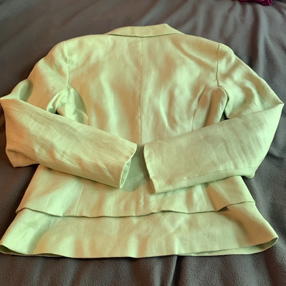 Coldwater Creek green jacket. Three buttons. Ruffled detailing bottom. Size 8 - Picture 7 of 11
